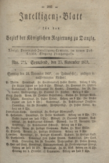 Intelligenz-Blatt für den Bezirk der Königlichen Regierung zu Danzig. 1833, Nro. 275 (23 November) + dod.