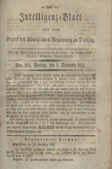 Intelligenz-Blatt für den Bezirk der Königlichen Regierung zu Danzig. 1833, Nro. 282 (2 December) + dod.