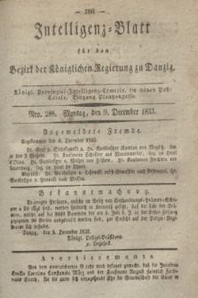 Intelligenz-Blatt für den Bezirk der Königlichen Regierung zu Danzig. 1833, Nro. 288 (9 December) + dod.