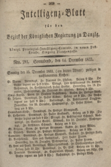 Intelligenz-Blatt für den Bezirk der Königlichen Regierung zu Danzig. 1833, Nro. 293 (14 December) + dod.