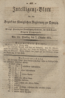 Intelligenz-Blatt für den Bezirk der Königlichen Regierung zu Danzig. 1834, Nro. 234 (7 Oktober)