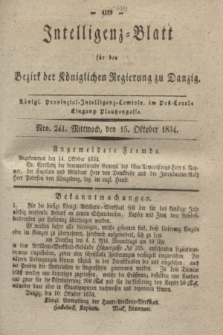 Intelligenz-Blatt für den Bezirk der Königlichen Regierung zu Danzig. 1834, Nro. 241 (15 Oktober)