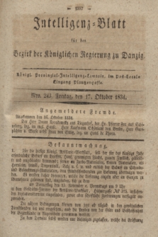 Intelligenz-Blatt für den Bezirk der Königlichen Regierung zu Danzig. 1834, Nro. 243 (17 Oktober)