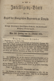 Intelligenz-Blatt für den Bezirk der Königlichen Regierung zu Danzig. 1834, Nro. 249 (24 Oktober)