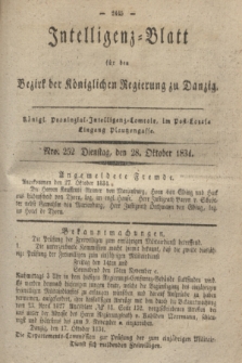 Intelligenz-Blatt für den Bezirk der Königlichen Regierung zu Danzig. 1834, Nro. 252 (28 Oktober)