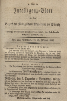 Intelligenz-Blatt für den Bezirk der Königlichen Regierung zu Danzig. 1834, Nro. 253 (29 Oktober)