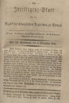 Intelligenz-Blatt für den Bezirk der Königlichen Regierung zu Danzig. 1834, Nro. 256 (1 November) + dod.
