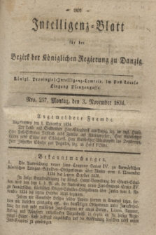 Intelligenz-Blatt für den Bezirk der Königlichen Regierung zu Danzig. 1834, Nro. 257 (3 November)