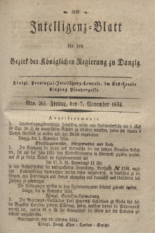 Intelligenz-Blatt für den Bezirk der Königlichen Regierung zu Danzig. 1834, Nro. 261 (7 November)