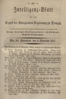 Intelligenz-Blatt für den Bezirk der Königlichen Regierung zu Danzig. 1834, Nro. 262 (8 November)