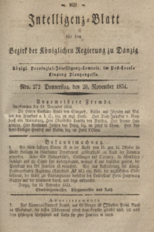 Intelligenz-Blatt für den Bezirk der Königlichen Regierung zu Danzig. 1834, Nro. 272 (20 November)
