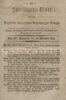 Intelligenz-Blatt für den Bezirk der Königlichen Regierung zu Danzig. 1834, Nro. 280 (29 November) + dod.