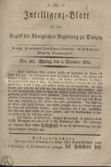 Intelligenz-Blatt für den Bezirk der Königlichen Regierung zu Danzig. 1834, Nro. 281 (1 Dezember)