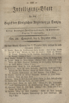 Intelligenz-Blatt für den Bezirk der Königlichen Regierung zu Danzig. 1834, Nro. 286 (6 Dezember) + dod.