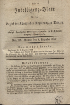 Intelligenz-Blatt für den Bezirk der Königlichen Regierung zu Danzig. 1834, Nro. 287 (8 Dezember)