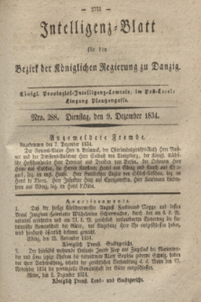 Intelligenz-Blatt für den Bezirk der Königlichen Regierung zu Danzig. 1834, Nro. 288 (9 Dezember)