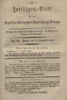 Intelligenz-Blatt für den Bezirk der Königlichen Regierung zu Danzig. 1834, Nro. 291 (12 Dezember)