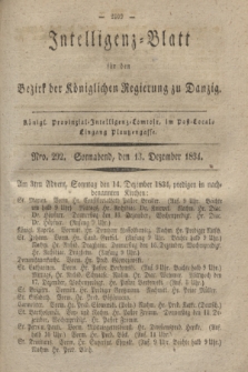 Intelligenz-Blatt für den Bezirk der Königlichen Regierung zu Danzig. 1834, Nro. 292 (13 Dezember) + dod.