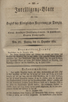 Intelligenz-Blatt für den Bezirk der Königlichen Regierung zu Danzig. 1834, Nro. 293 (15 Dezember)