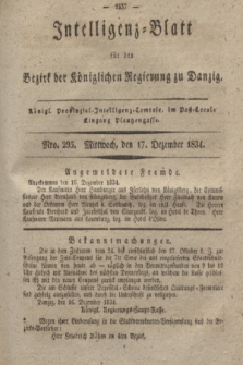 Intelligenz-Blatt für den Bezirk der Königlichen Regierung zu Danzig. 1834, Nro. 295 (17 Dezember)