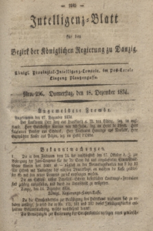 Intelligenz-Blatt für den Bezirk der Königlichen Regierung zu Danzig. 1834, Nro. 296 (18 Dezember)