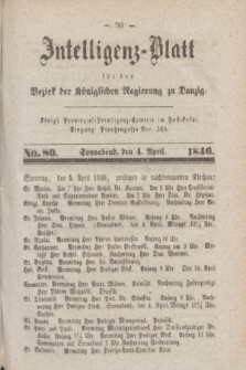 Intelligenz-Blatt für den Bezirk der Königlichen Regierung zu Danzig. 1846, No. 80 (4 April) + dod.