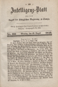 Intelligenz-Blatt für den Bezirk der Königlichen Regierung zu Danzig. 1846, No. 190 (17 August) + dod.