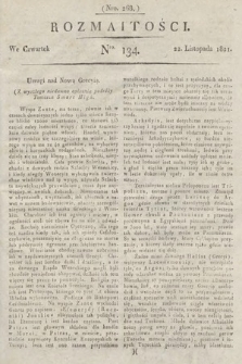 Rozmaitości : oddział literacki Gazety Lwowskiej. 1821, nr 134
