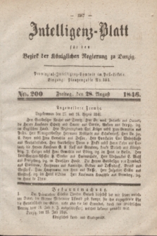 Intelligenz-Blatt für den Bezirk der Königlichen Regierung zu Danzig. 1846, No. 200 (28 August) + dod.