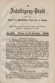 Intelligenz-Blatt für den Bezirk der Königlichen Regierung zu Danzig. 1846, No. 214 (14 September) + dod.