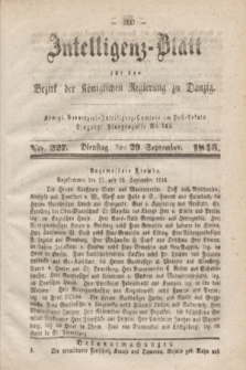 Intelligenz-Blatt für den Bezirk der Königlichen Regierung zu Danzig. 1846, No. 227 (29 September) + dod.