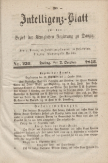 Intelligenz-Blatt für den Bezirk der Königlichen Regierung zu Danzig. 1846, No. 230 (2 October)
