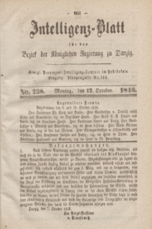 Intelligenz-Blatt für den Bezirk der Königlichen Regierung zu Danzig. 1846, No. 238 (12 October)