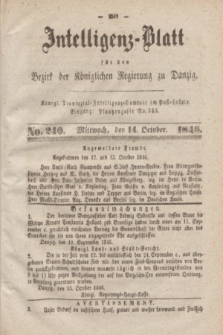 Intelligenz-Blatt für den Bezirk der Königlichen Regierung zu Danzig. 1846, No. 240 (14 October) + dod.
