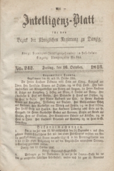 Intelligenz-Blatt für den Bezirk der Königlichen Regierung zu Danzig. 1846, No. 242 (16 October)