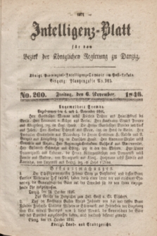 Intelligenz-Blatt für den Bezirk der Königlichen Regierung zu Danzig. 1846, No. 260 (6 November)