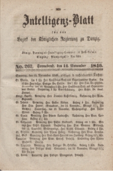 Intelligenz-Blatt für den Bezirk der Königlichen Regierung zu Danzig. 1846, No. 267 (14 November) + dod.