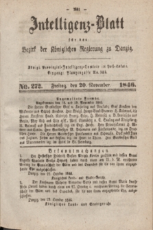 Intelligenz-Blatt für den Bezirk der Königlichen Regierung zu Danzig. 1846, No. 272 (20 November) + wkładka
