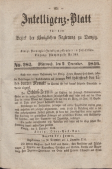 Intelligenz-Blatt für den Bezirk der Königlichen Regierung zu Danzig. 1846, No. 282 (2 December) + dod.