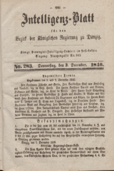 Intelligenz-Blatt für den Bezirk der Königlichen Regierung zu Danzig. 1846, No. 283 (3 December)