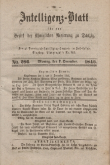Intelligenz-Blatt für den Bezirk der Königlichen Regierung zu Danzig. 1846, No. 286 (7 December)