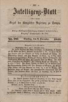 Intelligenz-Blatt für den Bezirk der Königlichen Regierung zu Danzig. 1846, No. 287 (9 December) + dod.