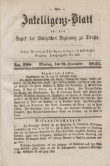 Intelligenz-Blatt für den Bezirk der Königlichen Regierung zu Danzig. 1846, No. 298 (21 December) + dod.