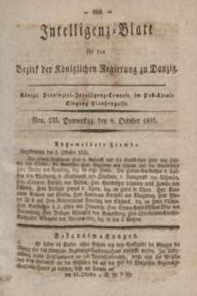 Intelligenz-Blatt für den Bezirk der Königlichen Regierung zu Danzig. 1835, No. 235 (8 Oktober)