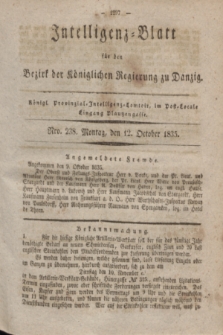 Intelligenz-Blatt für den Bezirk der Königlichen Regierung zu Danzig. 1835, Nro. 238 (12 October)