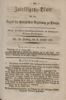 Intelligenz-Blatt für den Bezirk der Königlichen Regierung zu Danzig. 1835, Nro. 245 (20 October)