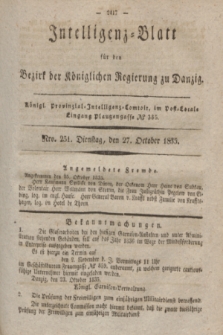 Intelligenz-Blatt für den Bezirk der Königlichen Regierung zu Danzig. 1835, Nro. 251 (27 Oktober)