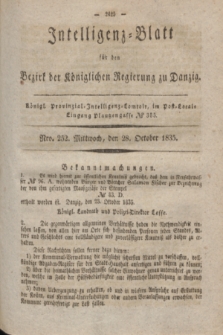 Intelligenz-Blatt für den Bezirk der Königlichen Regierung zu Danzig. 1835, Nro. 252 (28 October)