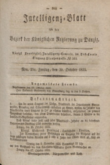 Intelligenz-Blatt für den Bezirk der Königlichen Regierung zu Danzig. 1835, Nro. 254 (30 October)