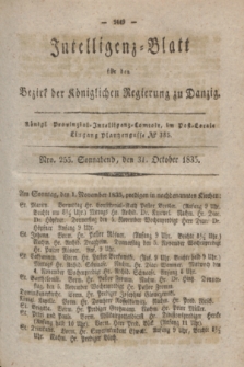 Intelligenz-Blatt für den Bezirk der Königlichen Regierung zu Danzig. 1835, No. 255 (31 October)